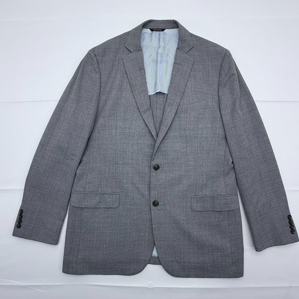 Brooks Brothers 1818 Fitzgerald Blazer Reda Wool Mens 44L Sport Coat Gray Jacket